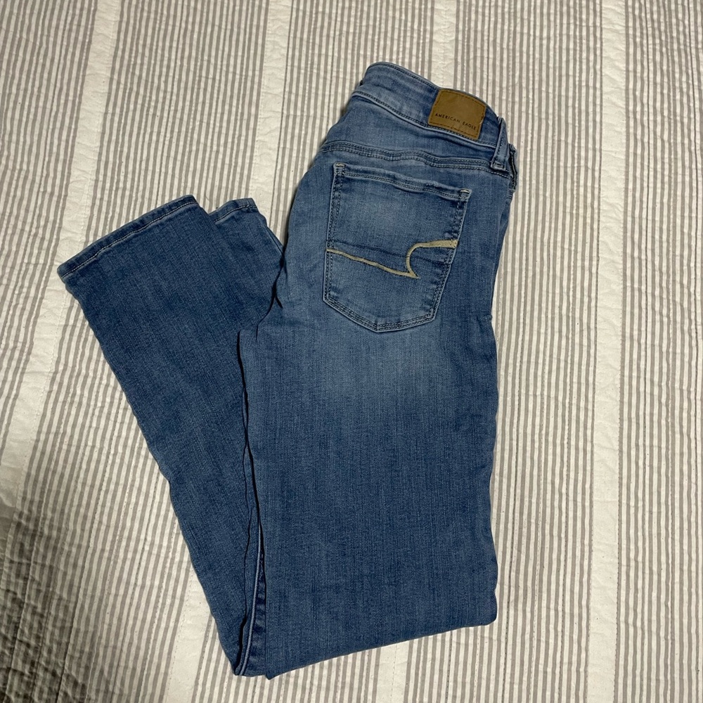 American Eagle light wash- non distressed jeans.